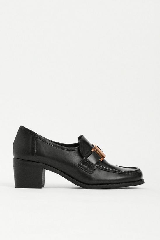 Warehouse Real Leather Heeled Loafer 1