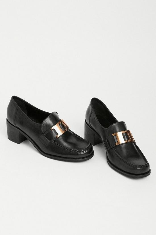Warehouse Real Leather Heeled Loafer 2