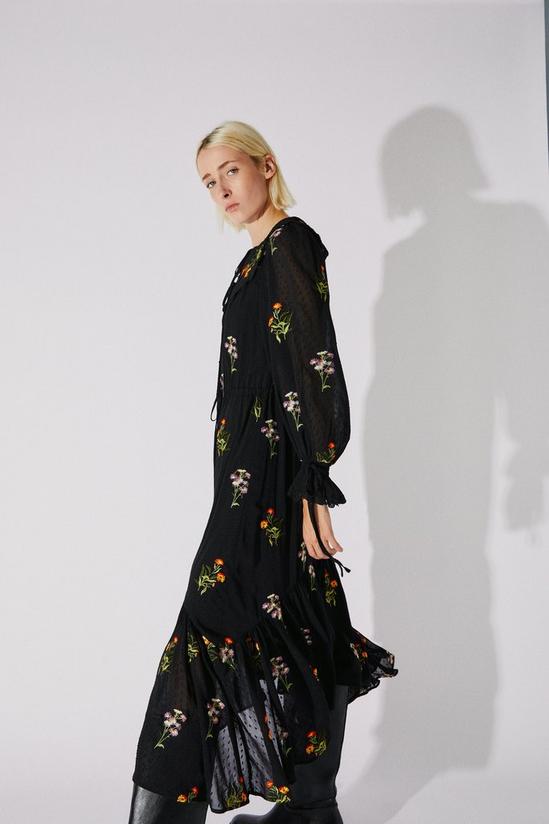 Warehouse British Museum X Mary Delany Embroidered Dress 1