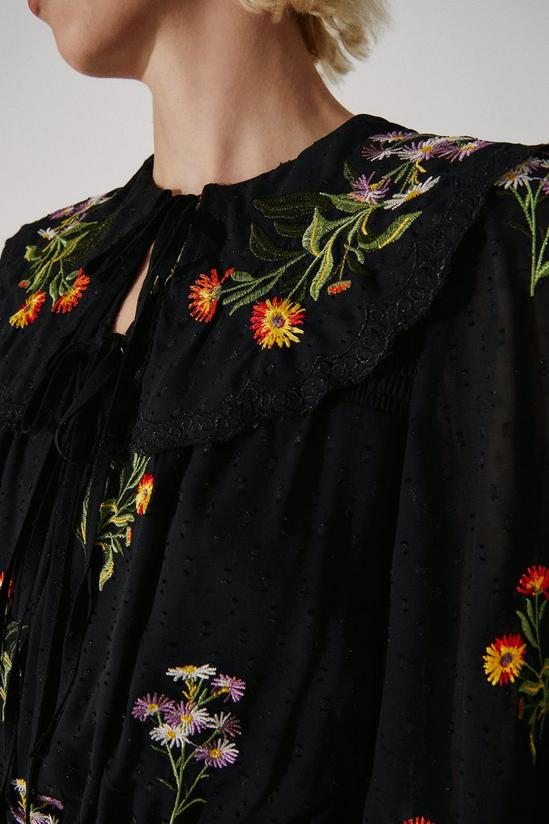 Warehouse British Museum X Mary Delany Embroidered Dress 2