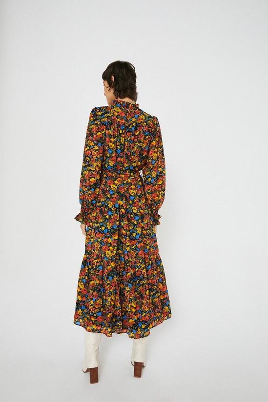 Warehouse Shirred Belted Midi Dress 3