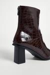 Warehouse Croc Pointed Toe Ankle Boot thumbnail 3