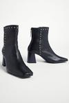 Warehouse Real Leather Studded Heeled Boot thumbnail 1