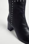 Warehouse Real Leather Studded Heeled Boot thumbnail 3