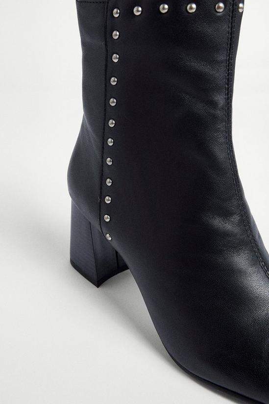 Warehouse Real Leather Studded Heeled Boot 3