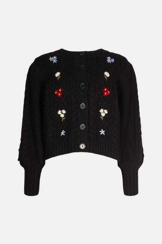 Warehouse British Museum X Mary Delany Cable Cardigan 4