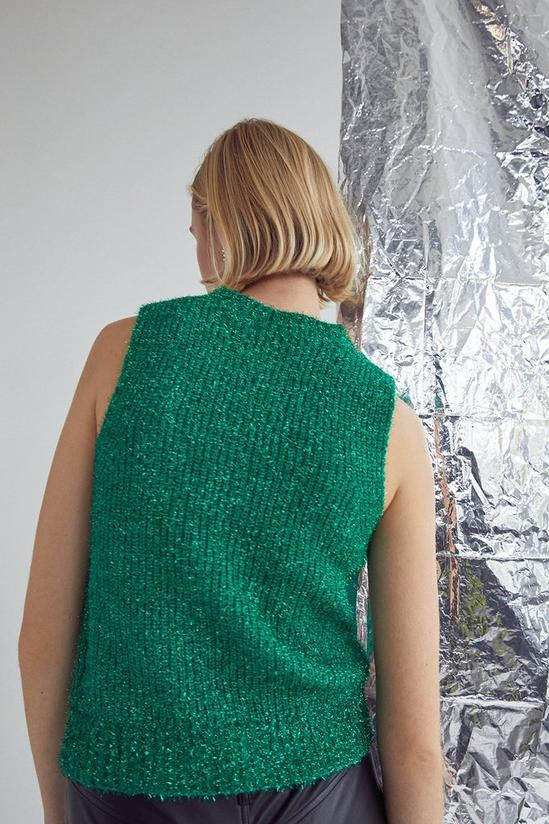 Warehouse Button Detail Tinsel Knitted Tank 3