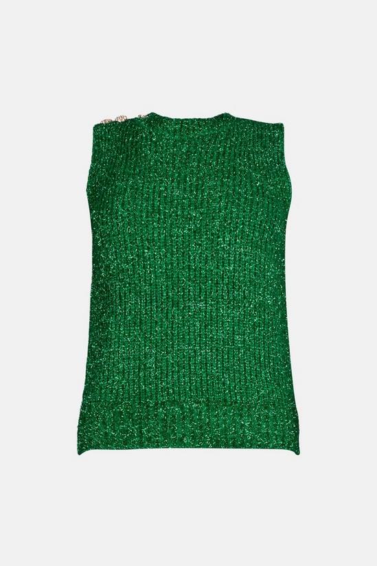 Warehouse Button Detail Tinsel Knitted Tank 4