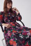 Warehouse Pleated Midi Shirt Dress In Floral thumbnail 1