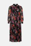 Warehouse Pleated Midi Shirt Dress In Floral thumbnail 4