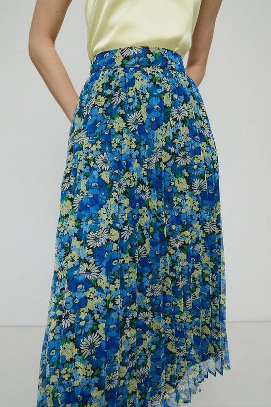 Warehouse Pleated Midi Skirt In Floral 1