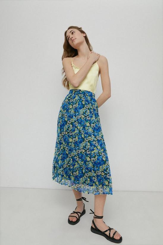 Warehouse Pleated Midi Skirt In Floral 2