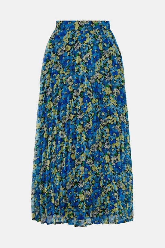 Warehouse Pleated Midi Skirt In Floral 4