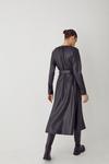 Warehouse Faux Leather Collarless Belted Shirt Dress thumbnail 3