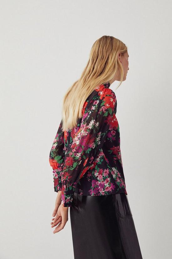 Warehouse High Neck Blouse In Floral 3