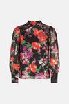 Warehouse High Neck Blouse In Floral thumbnail 4