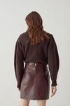 Warehouse Faux Leather Croc Mini A-Line Skirt thumbnail 3