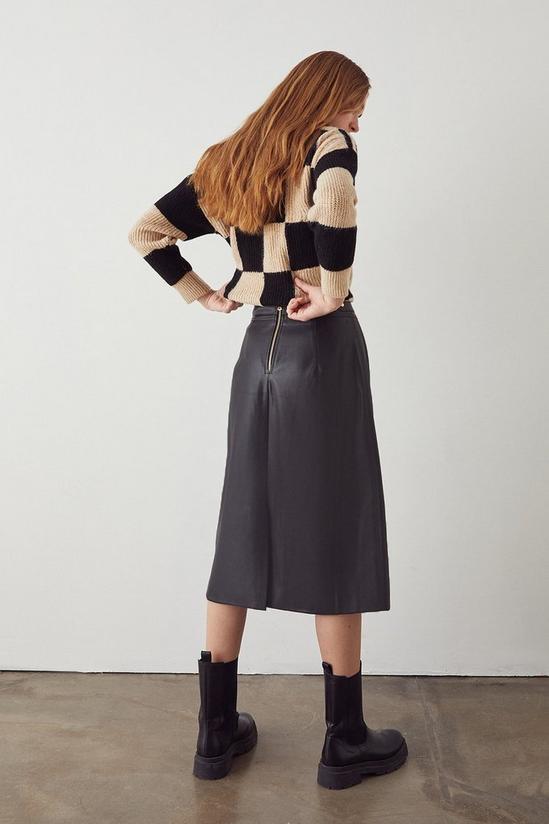 Warehouse Faux Leather Snaffle Detail Pencil Skirt 3