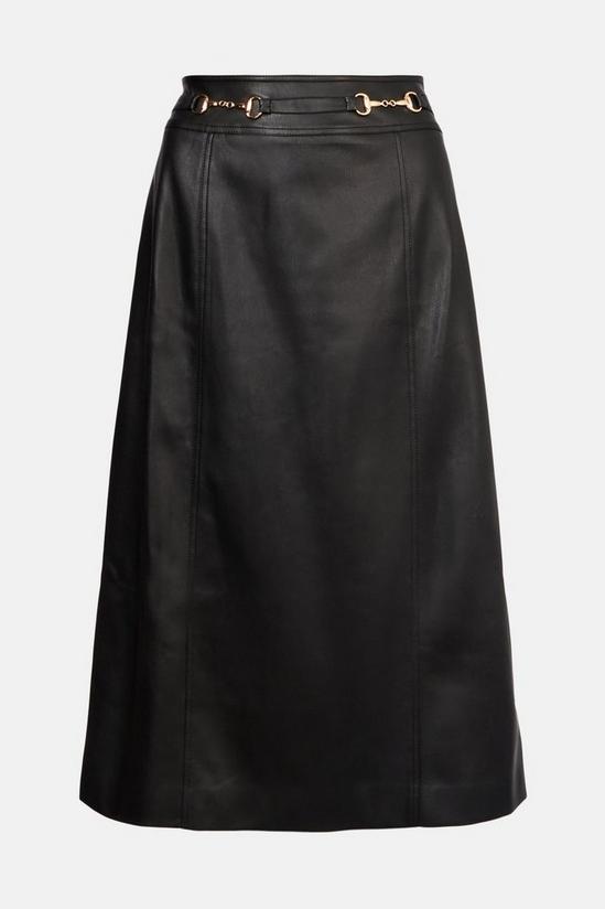 Warehouse Faux Leather Snaffle Detail Pencil Skirt 4