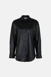 Warehouse Patch Pocket Faux Leather Overshirt thumbnail 4