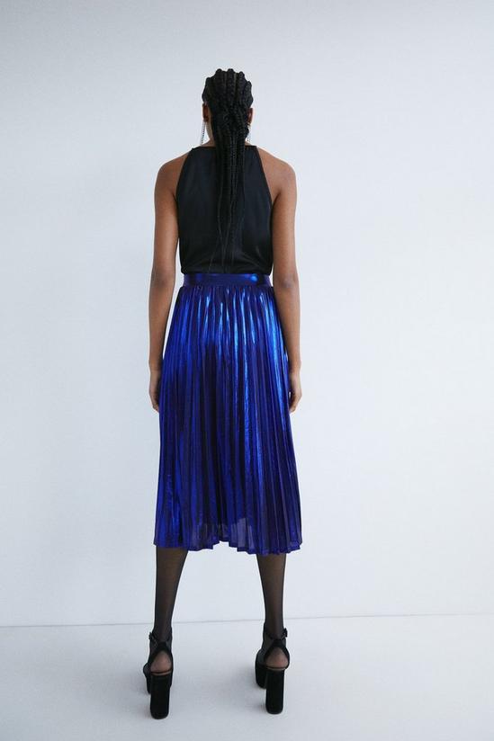 Warehouse Metallic Pleated Skirt 3