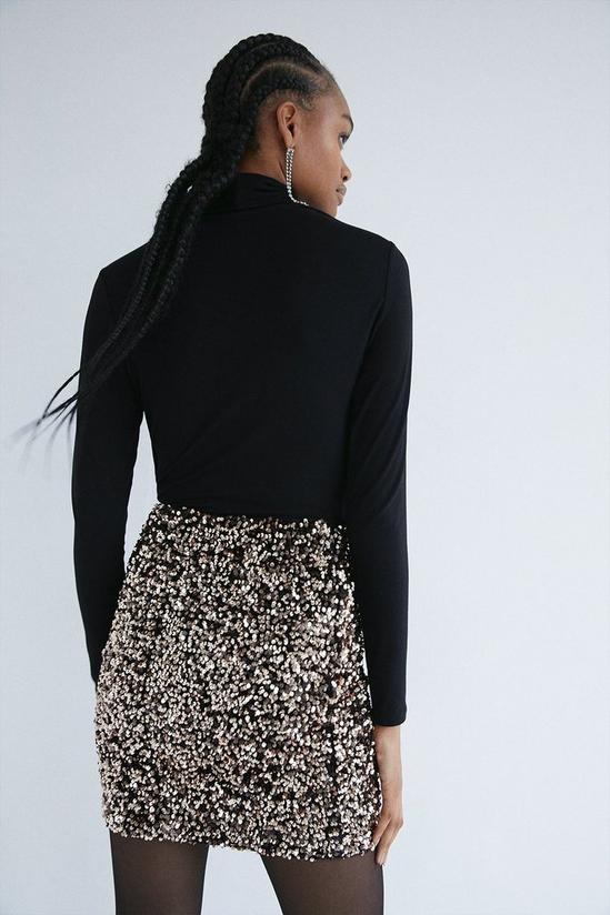 Warehouse Velvet Sequin Short Skirt 3