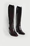 Warehouse Real Leather Western Knee High Boot thumbnail 3