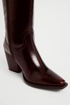 Warehouse Real Leather Western Knee High Boot thumbnail 5