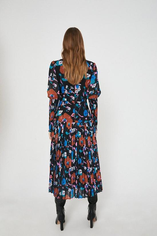 Warehouse Long Sleeve Pleated Midi Dress 2