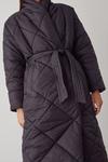 Warehouse Quilted Longline Belted Wrap Coat thumbnail 2