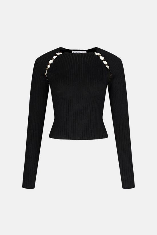 Warehouse Ribbed Button Detail Knit Jumper 4