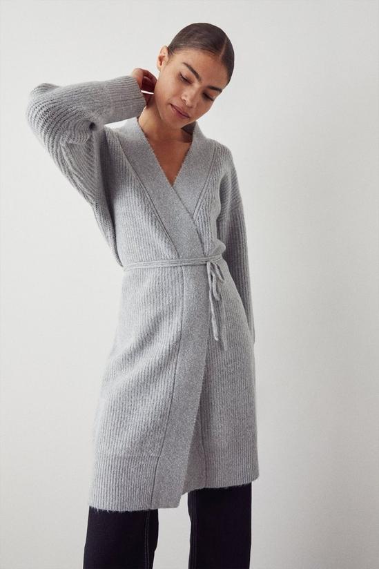 Warehouse Cosy Wrap Belted Knit Longline Cardigan 2