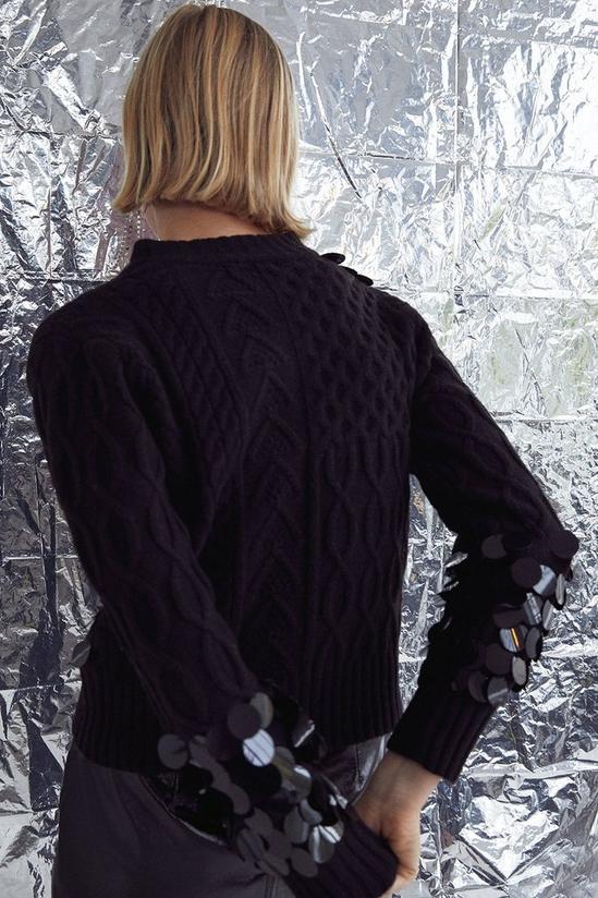 Warehouse Polyester Spliced Sequin Knit Jumper 3