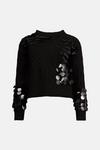 Warehouse Polyester Spliced Sequin Knit Jumper thumbnail 4