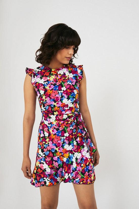 Warehouse Floral Sleeveless Flippy Dress 1