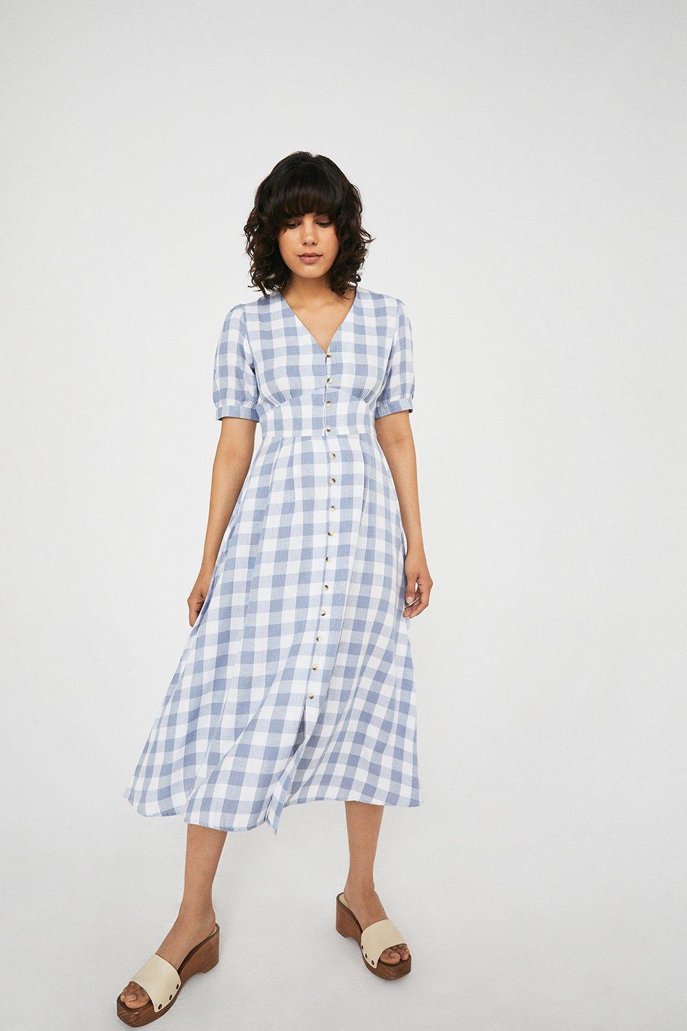 Gingham store dress midi