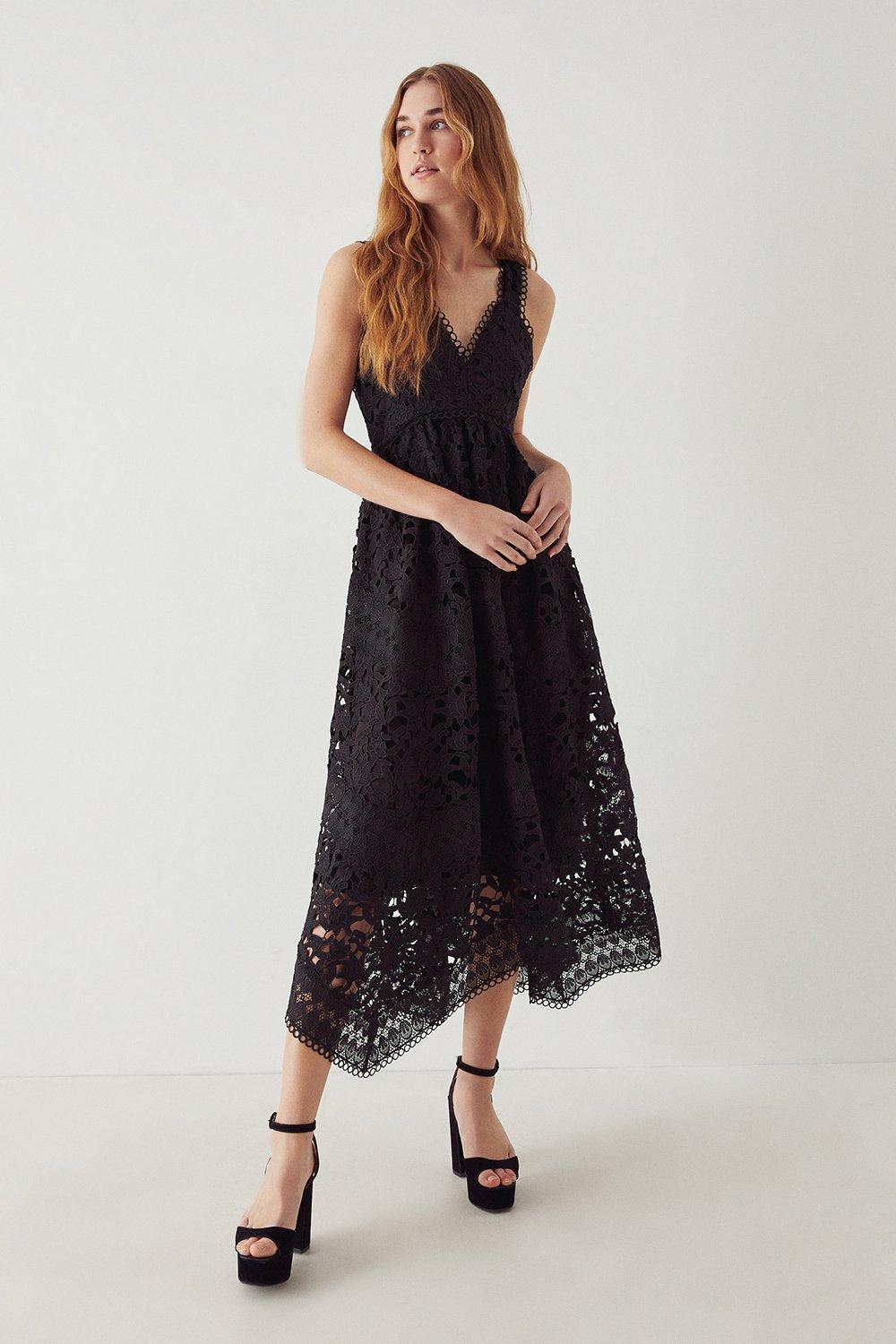 Warehouse black sale lace dress