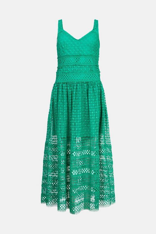 Warehouse Lace V Neck Strappy Midi Dress 4