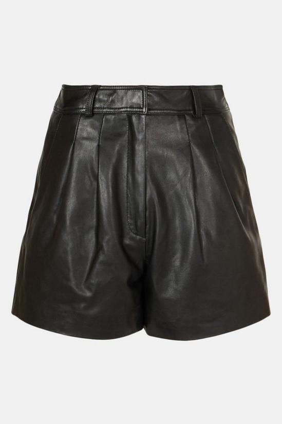 Warehouse Real Leather Pleat Front Short 5