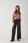 Warehouse Real Leather Pleat Front Wide Leg Trouser thumbnail 1