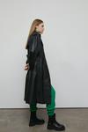 Warehouse Real Leather Long Line Trench Coat thumbnail 2