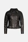 Warehouse Real Leather Quilt Detail Biker Jacket thumbnail 4
