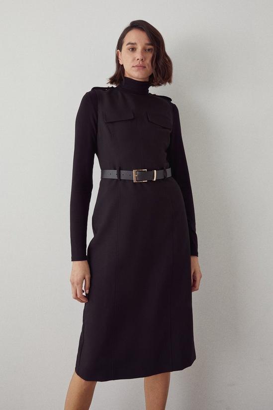 Warehouse Tailored Utility Belted Pencil Dress 1