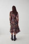 Warehouse Belted Pleat Midi Dress In Floral thumbnail 3