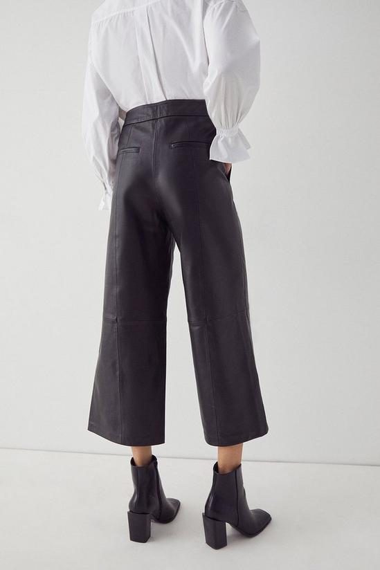 Warehouse Real Leather Wide Crop Trouser 3