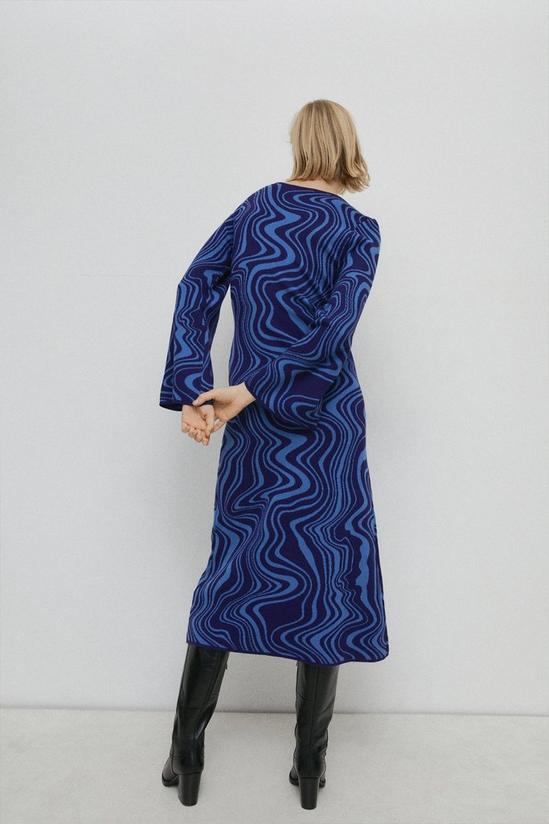Warehouse Warped Jacquard Knit Midi Dress 3