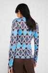 Warehouse Printed Soft Jersey Roll Neck Top thumbnail 3