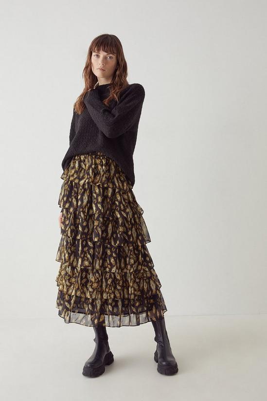 Warehouse Tiered Maxi Skirt In Animal 2