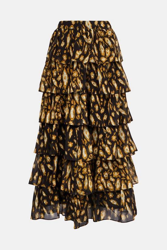 Warehouse Tiered Maxi Skirt In Animal 4