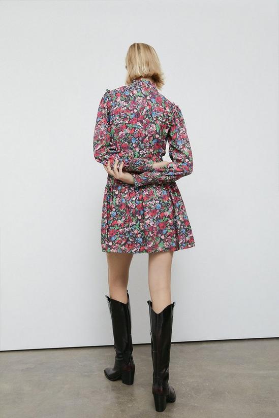 Warehouse Floral Scallop Detail Belted Mini Dress 3